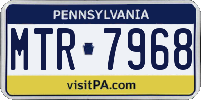 PA license plate MTR7968