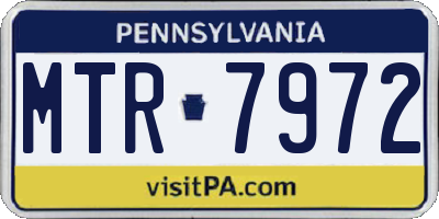 PA license plate MTR7972