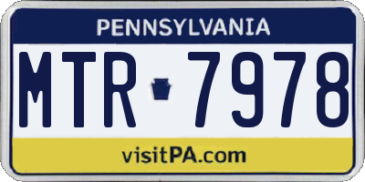 PA license plate MTR7978