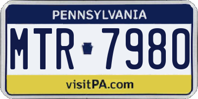 PA license plate MTR7980