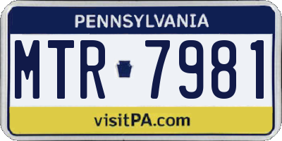 PA license plate MTR7981