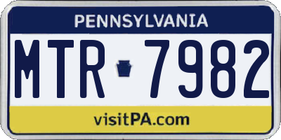 PA license plate MTR7982