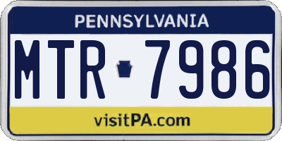 PA license plate MTR7986