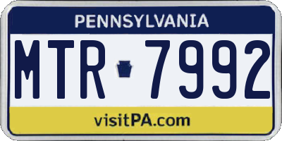 PA license plate MTR7992