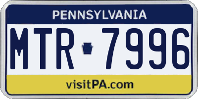 PA license plate MTR7996