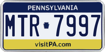 PA license plate MTR7997