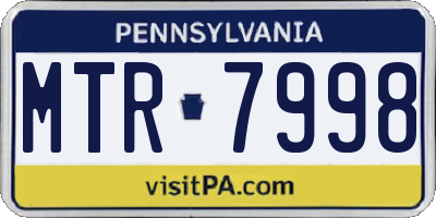 PA license plate MTR7998