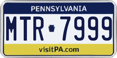 PA license plate MTR7999