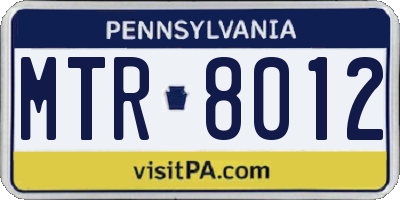 PA license plate MTR8012
