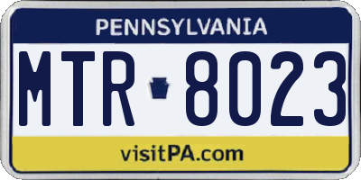 PA license plate MTR8023