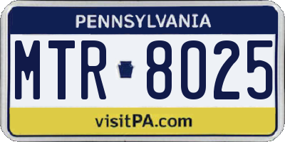 PA license plate MTR8025