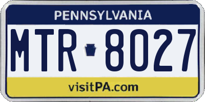 PA license plate MTR8027