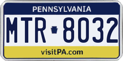PA license plate MTR8032