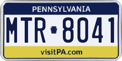 PA license plate MTR8041