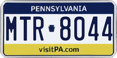 PA license plate MTR8044