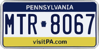 PA license plate MTR8067