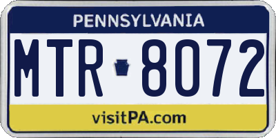PA license plate MTR8072