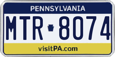 PA license plate MTR8074