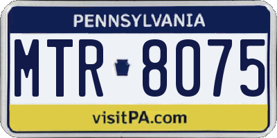 PA license plate MTR8075