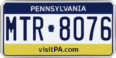PA license plate MTR8076