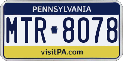 PA license plate MTR8078