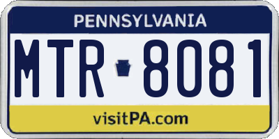PA license plate MTR8081
