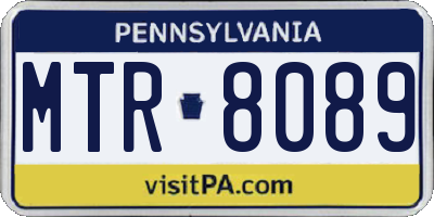 PA license plate MTR8089