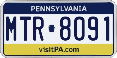 PA license plate MTR8091