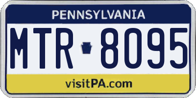 PA license plate MTR8095