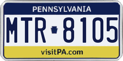 PA license plate MTR8105