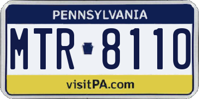PA license plate MTR8110