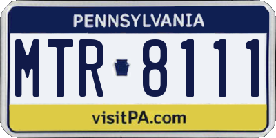 PA license plate MTR8111