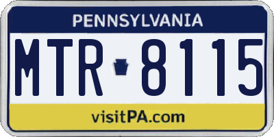 PA license plate MTR8115
