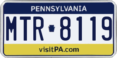 PA license plate MTR8119