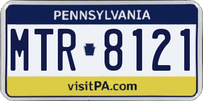 PA license plate MTR8121