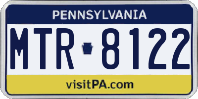 PA license plate MTR8122