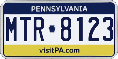 PA license plate MTR8123