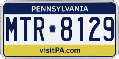 PA license plate MTR8129