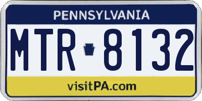 PA license plate MTR8132