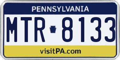 PA license plate MTR8133