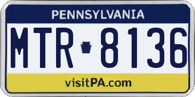 PA license plate MTR8136