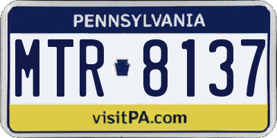 PA license plate MTR8137