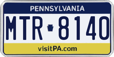 PA license plate MTR8140