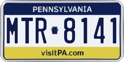 PA license plate MTR8141