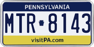 PA license plate MTR8143