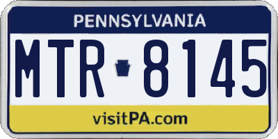 PA license plate MTR8145