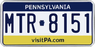 PA license plate MTR8151