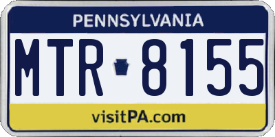 PA license plate MTR8155