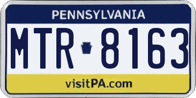 PA license plate MTR8163
