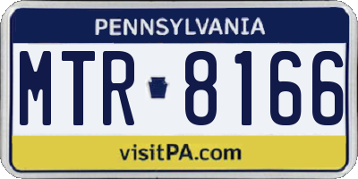 PA license plate MTR8166
